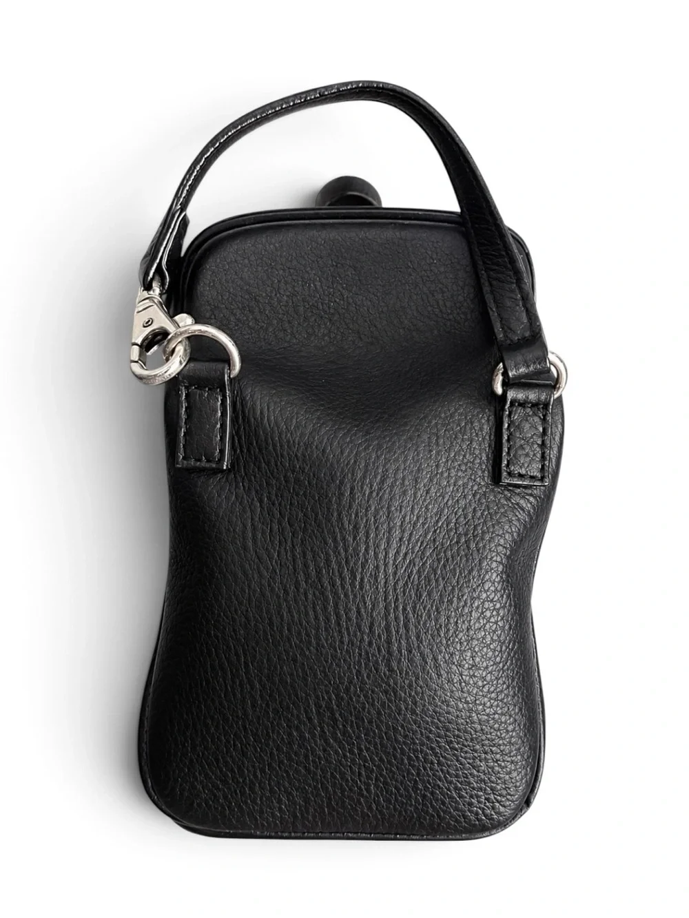 NWOT Vintage UGG Black Pebble Leather Mini Wristlet Pouch Purse Card Case Holde